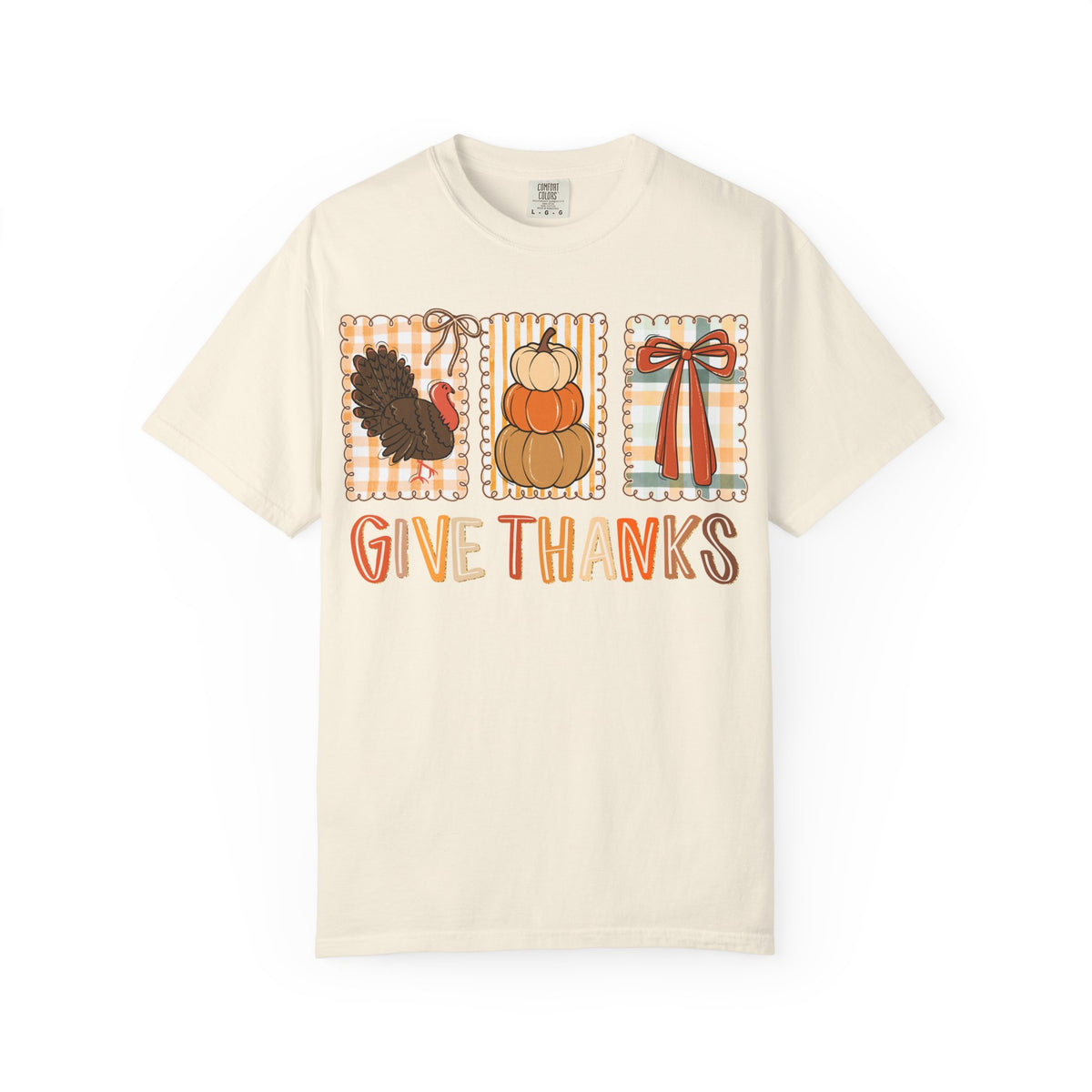 Give Thanks T-Shirt — Thanksgiving Fall Turkey Pumpkin Graphic Tee