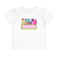 Toddler Tee — Pink Pig & Snacks Name-Plate Graphic