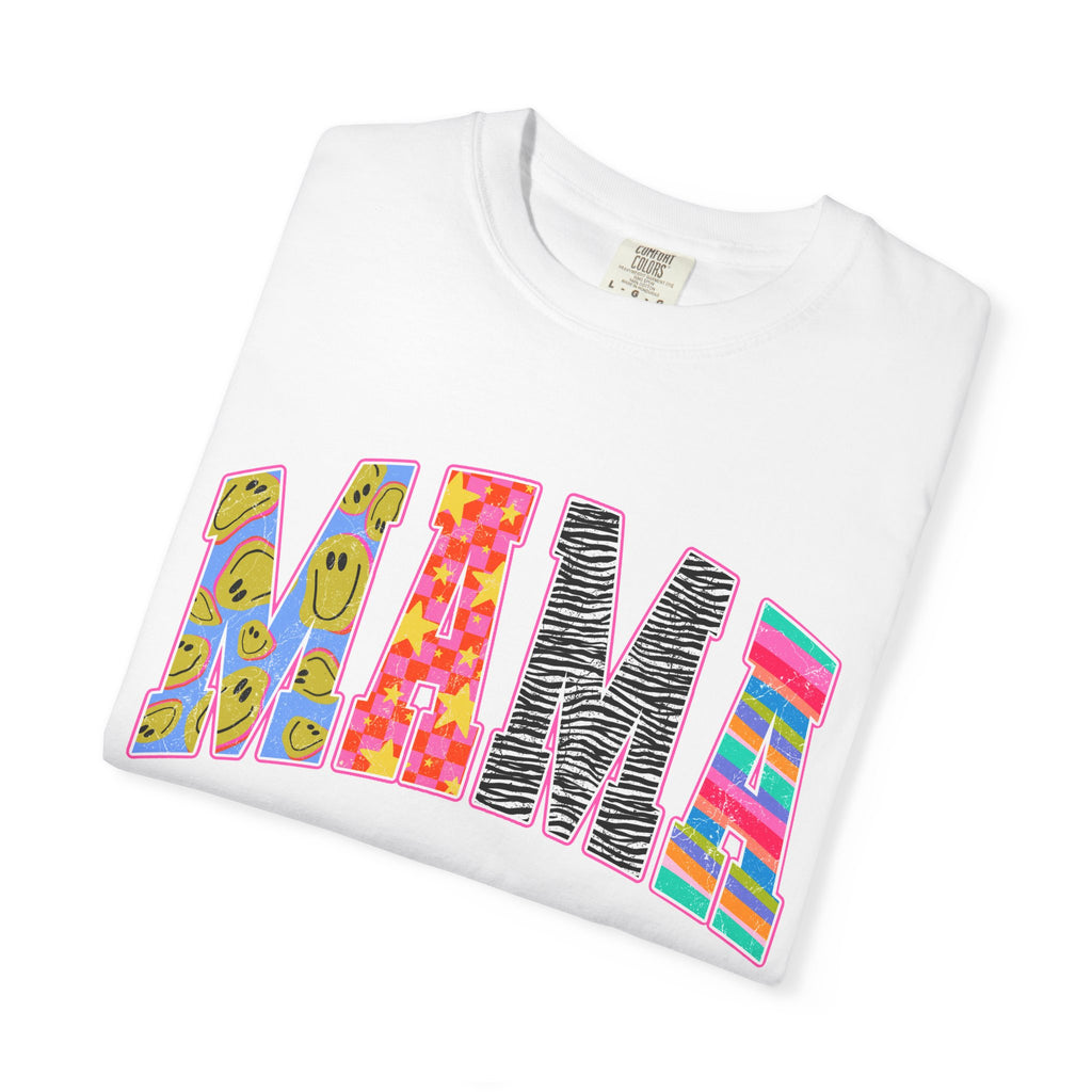 MAMA Pattern Graphic T-Shirt — Colorful Retro Beach Vibes