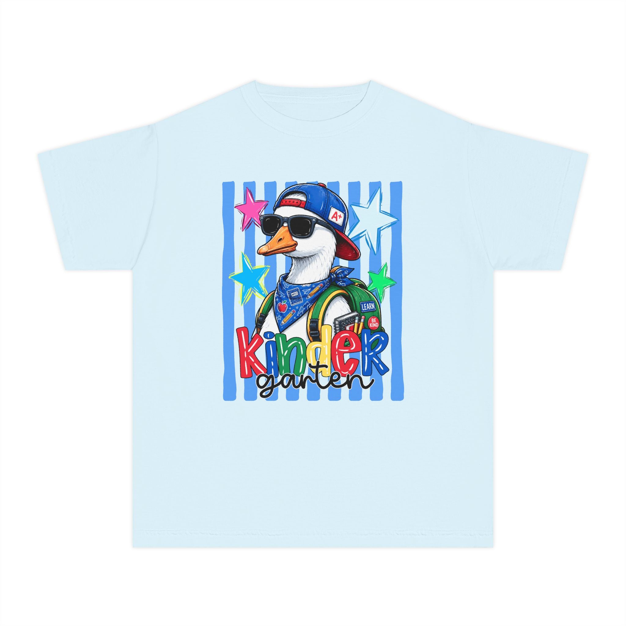 Kindergarten Boy Duck Youth Tee — Back-to-School Cute Penguin Graphic Shirt