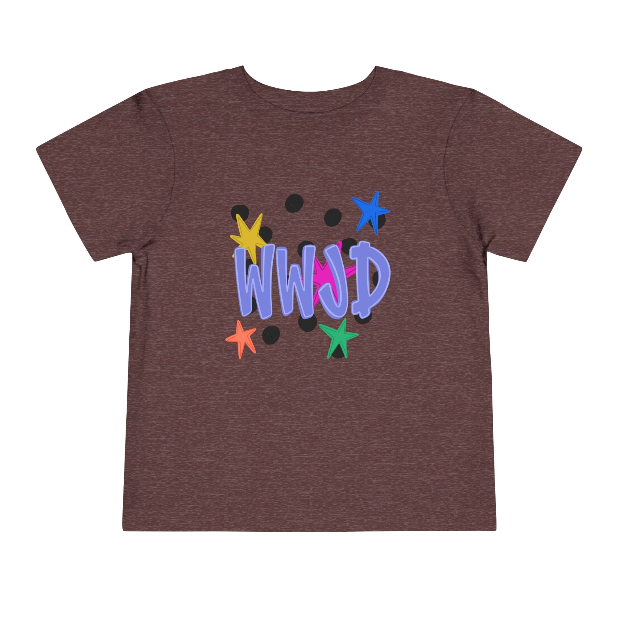 Toddler Tee — Colorful 'WWJD' Stars Graphic Kids Shirt