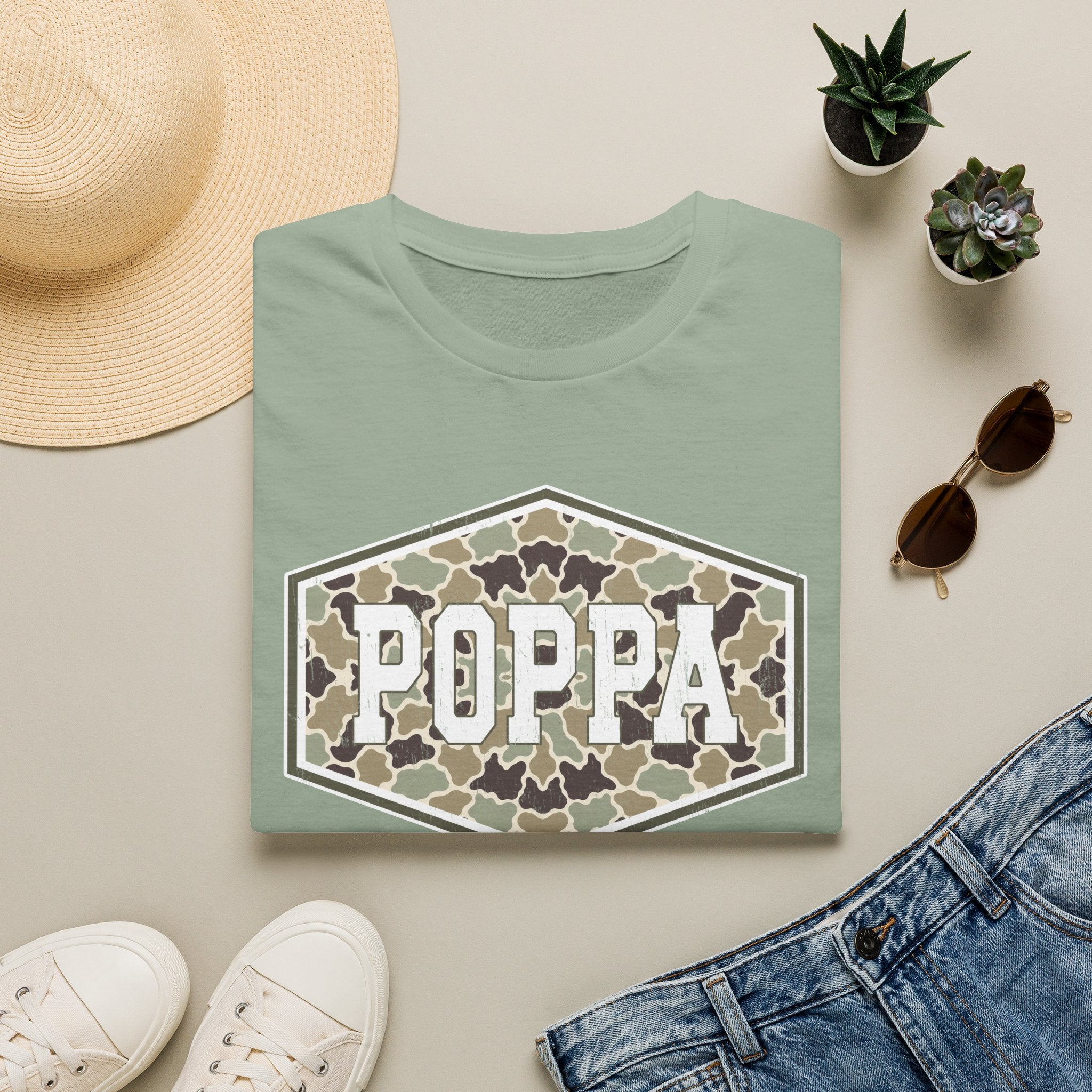 Poppa Camo T-Shirt — Patriotic Dad & Grandpa Gift