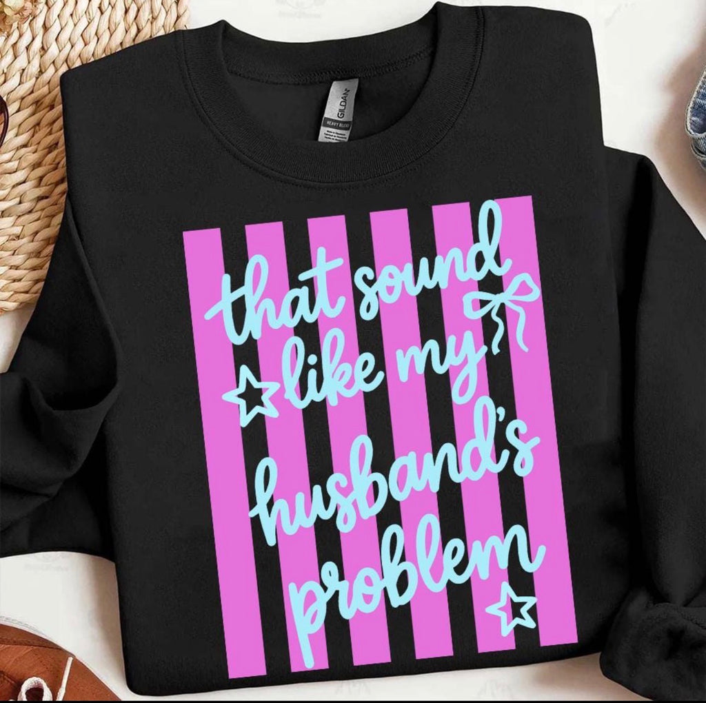 "That Sound Like My Husband's Freedom" Pink Stripe Graphic Tee