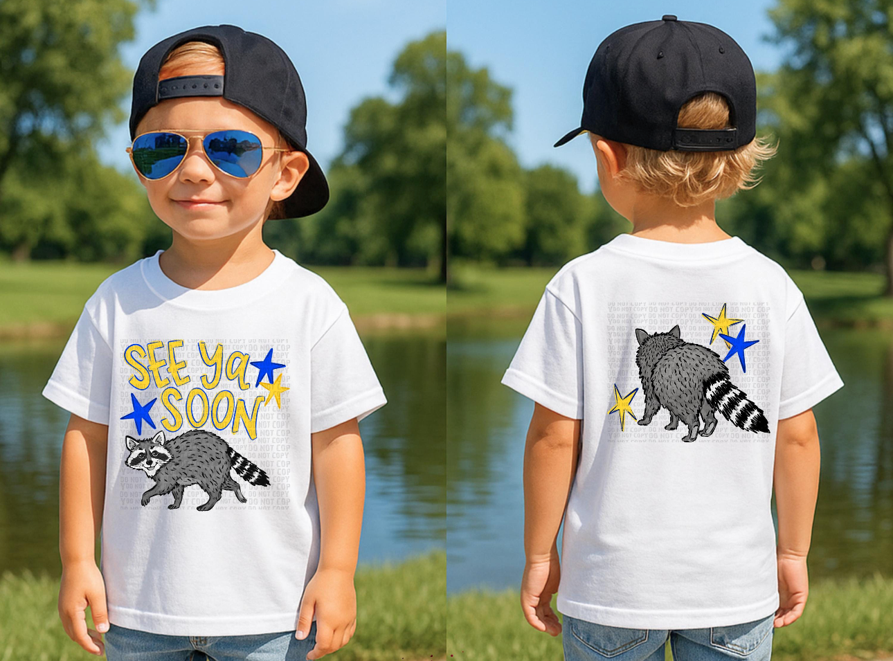 Youth Tee — “See Ya Soon” Raccoon Graphic Kids Shirt