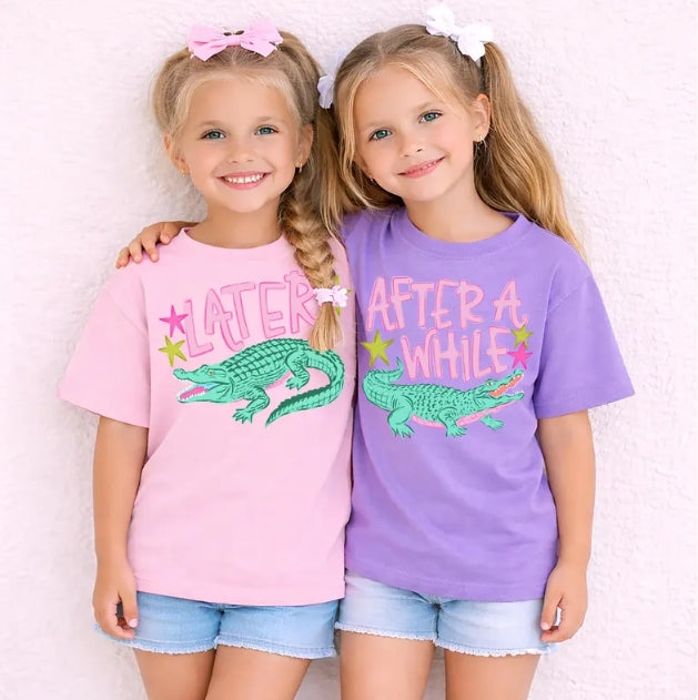 Toddler Tee — 'Later/After While' Cute Crocodile Graphic Shirt