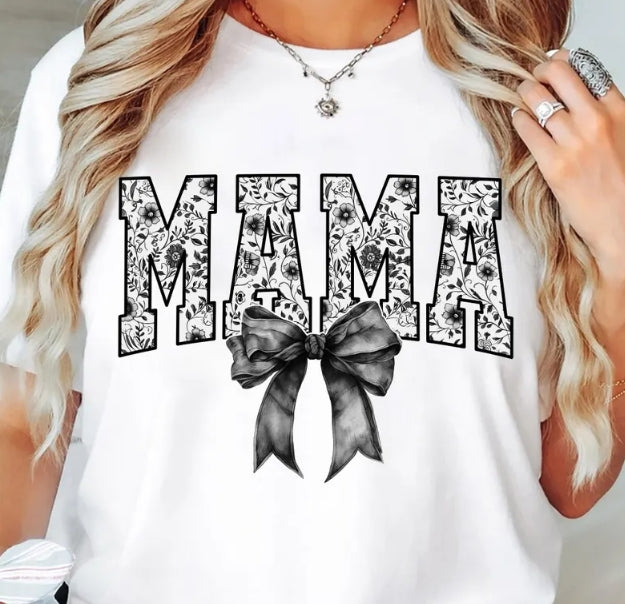 Mama Floral Bow T-Shirt — Cute Mother’s Day Graphic Tee