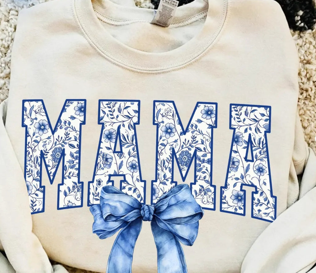 Mama Floral Bow T-Shirt — Mother's Day Graphic Tee