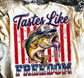 “Tastes Like Freedom” Patriotic Fishing Graphic Tee
