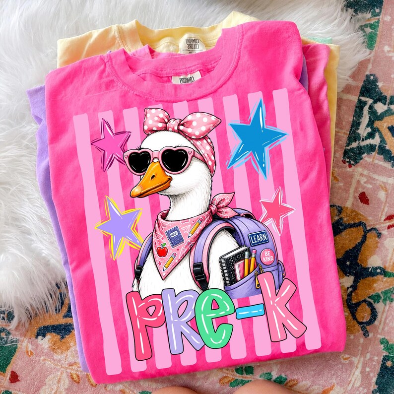 Pre-K Girl Duck Kids Tee — Cute Back-to-School Preschool Shirt