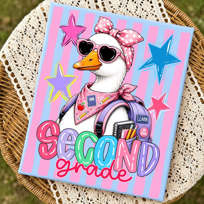 Second Grade Girl Duck Graphic Tee — Cute Back-to-School Shirt for Kids