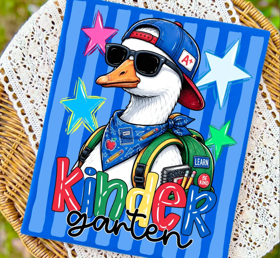 Kindergarten Boy Duck Youth Tee — Back-to-School Cute Penguin Graphic Shirt