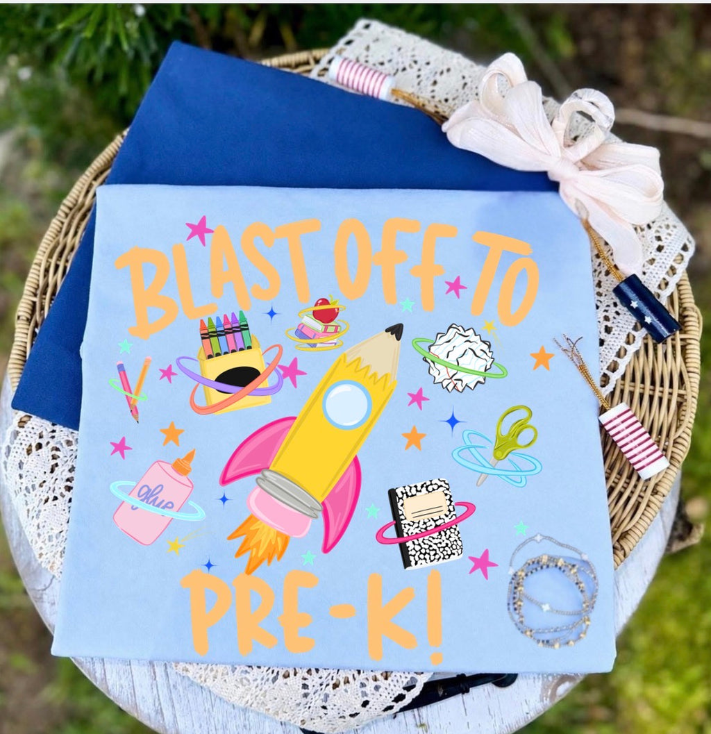 Blast Off to Pre-K! Youth Tee - Cute Rocket Back-to-School Shirt