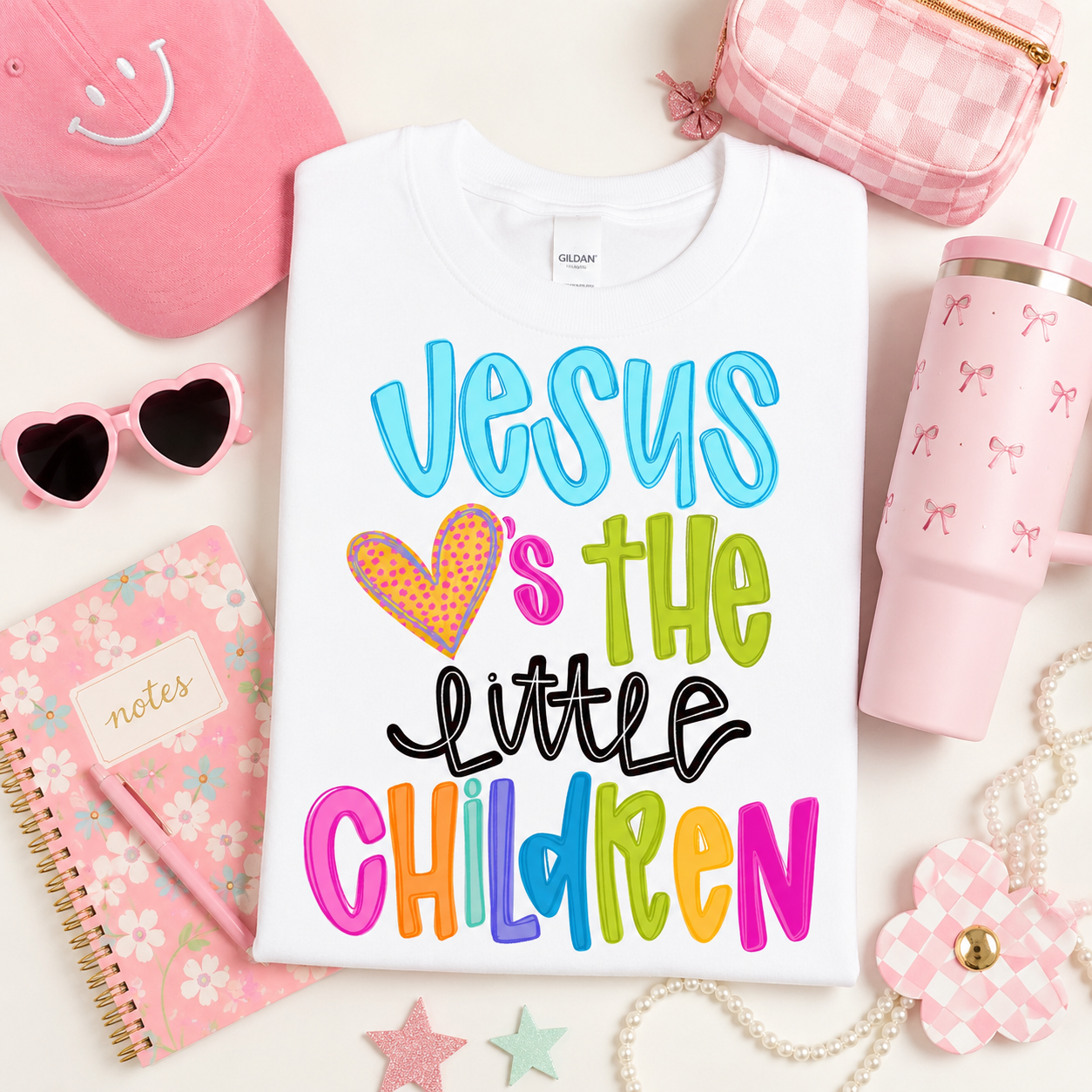 Kids Tee — "Jesus Loves the Little Children" Colorful Faith Shirt
