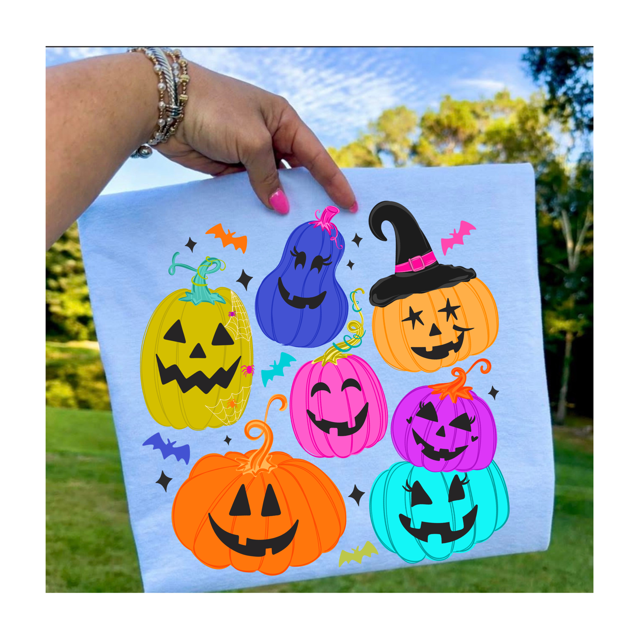 Kids Halloween Pumpkins T‑Shirt — Colorful Jack‑O'Lanterns Cute Trick or Treat Tee