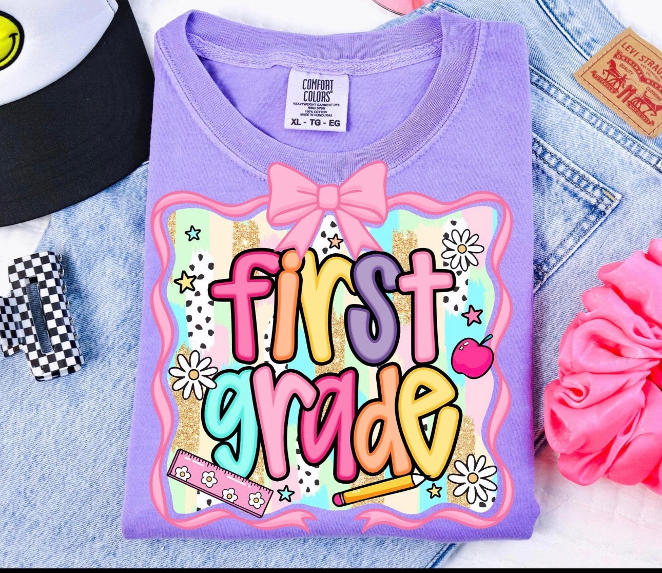 First Grade Kids T‑Shirt — Cute Back‑to‑School Graphic Tee