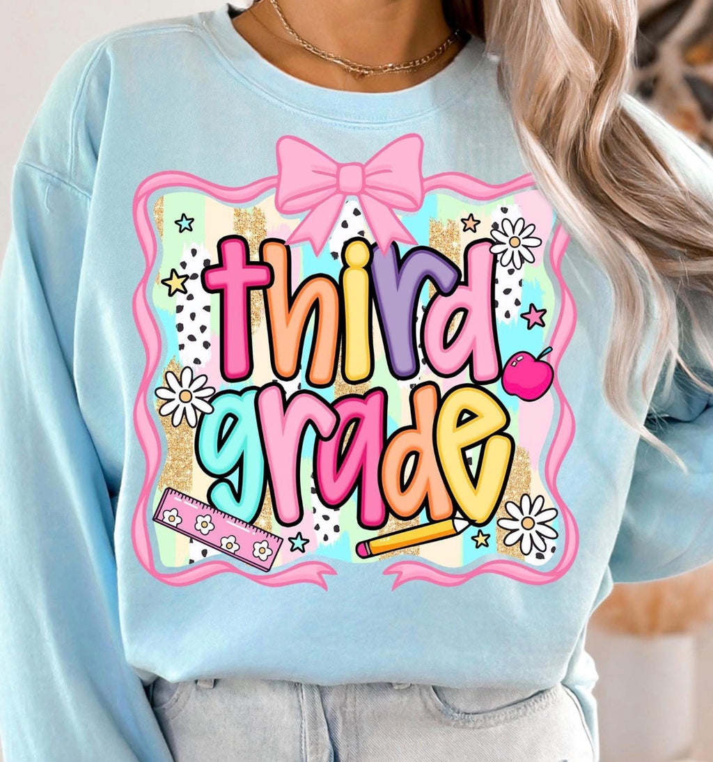 Third Grade Kids T‑Shirt — Colorful Back-to-School Design