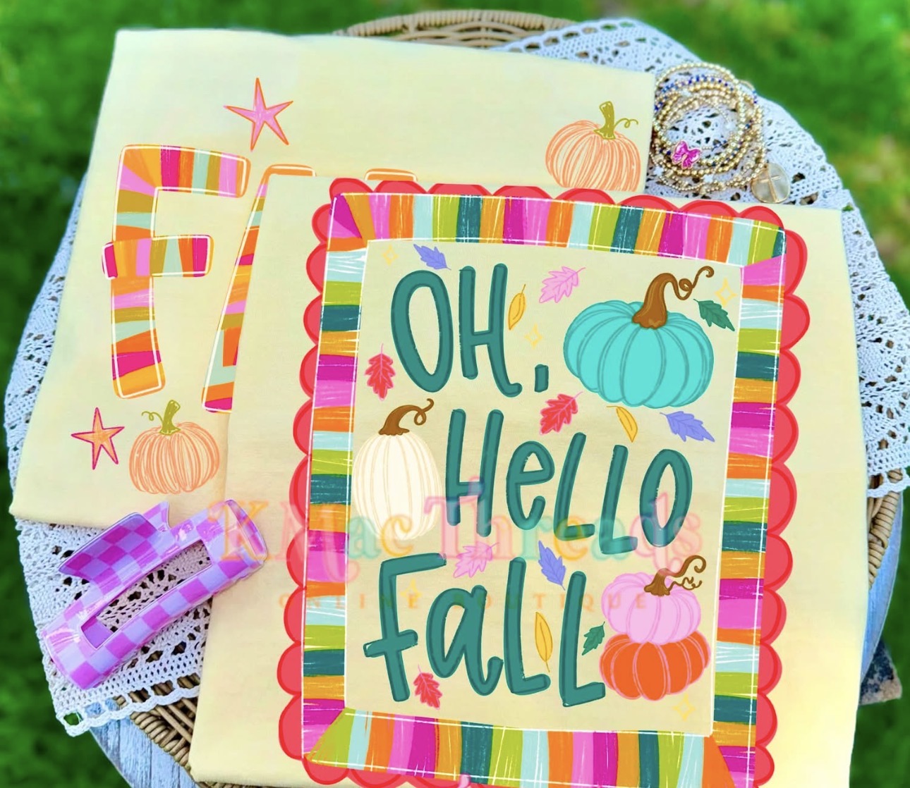 Oh, Hello Fall T-Shirt — Colorful Pumpkin Autumn Tee
