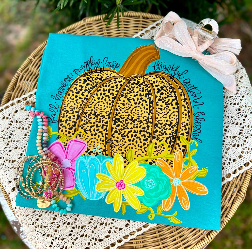 Leopard Pumpkin Floral Tee