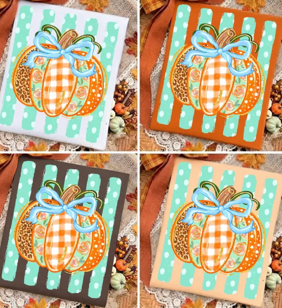 Striped Preppy Fall Pumpkin Glitter — Pastel Fall Pumpkin Graphic Tee