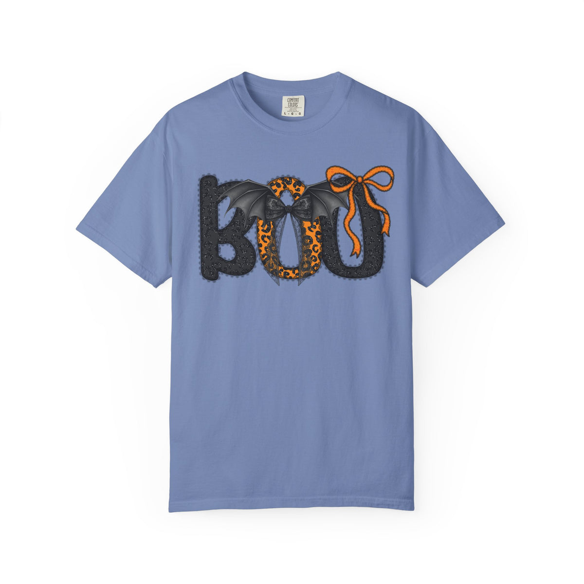 BOO Halloween T-Shirt — Cute Bat & Bow Graphic Tee for Trick-or-Treat