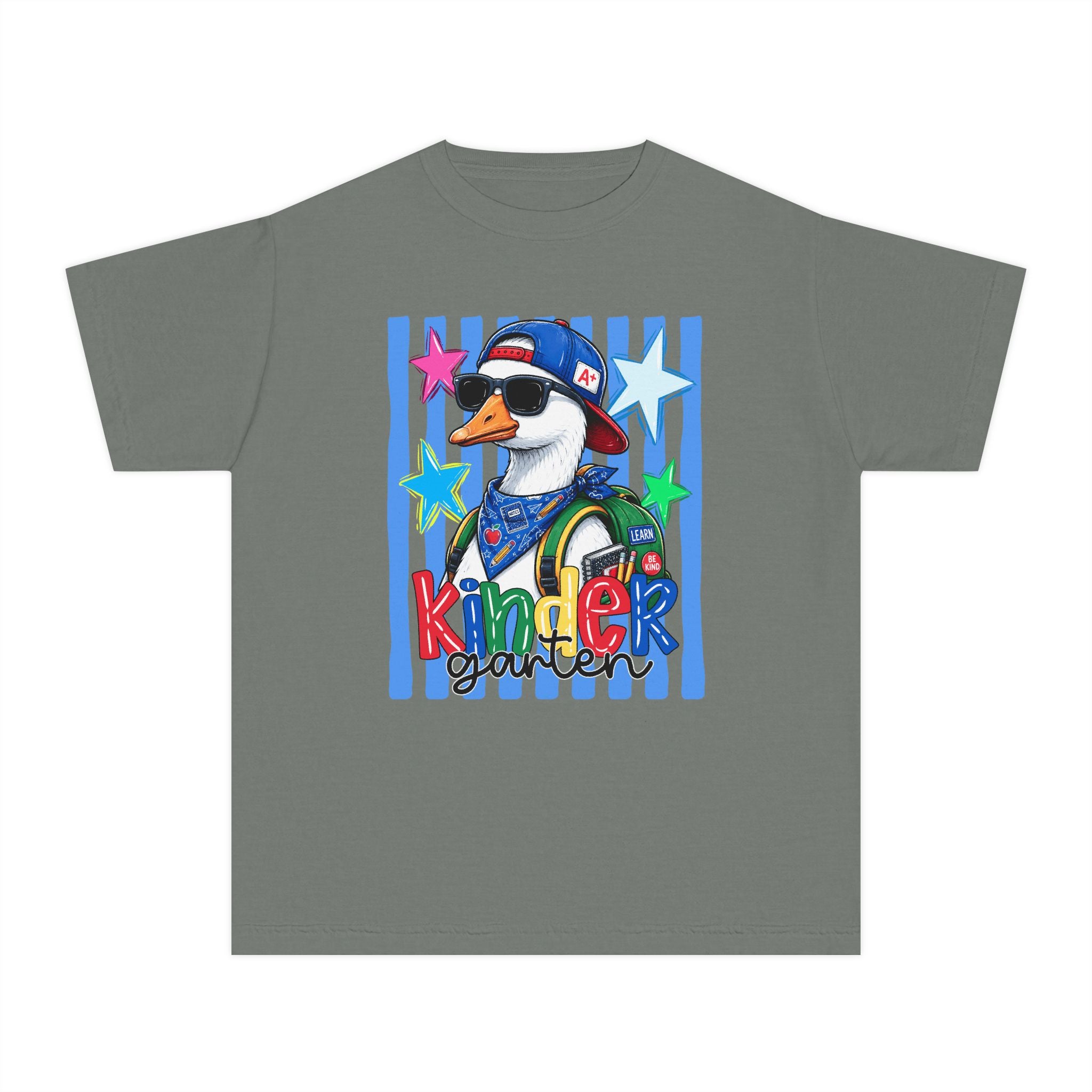 Kindergarten Boy Duck Youth Tee — Back-to-School Cute Penguin Graphic Shirt