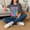 Floral 'I Meme' Tee — Bright Retro Striped Flower Graphic T-Shirt