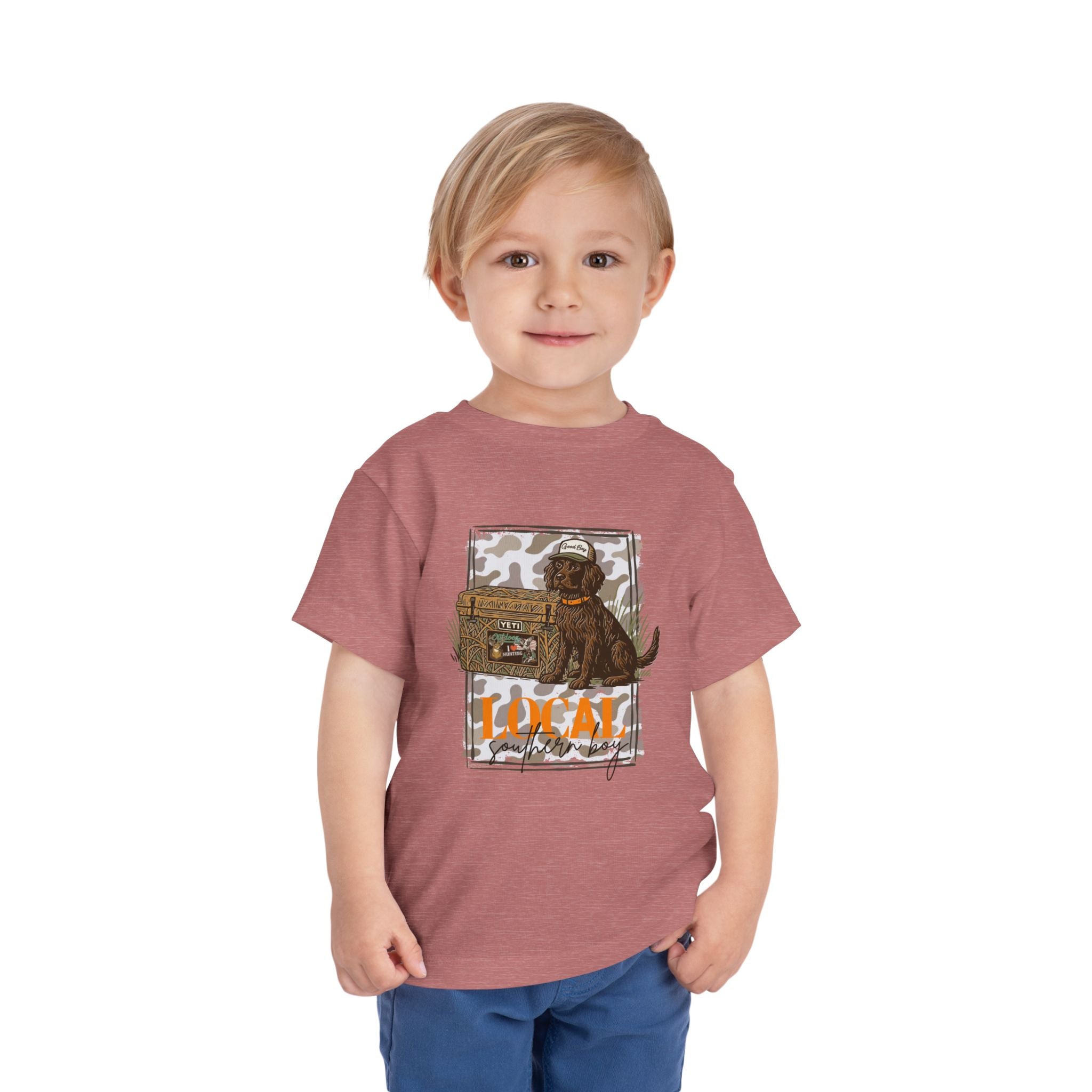 Toddler Tee — Camo Pup 'Local' Hunting Dog Graphic