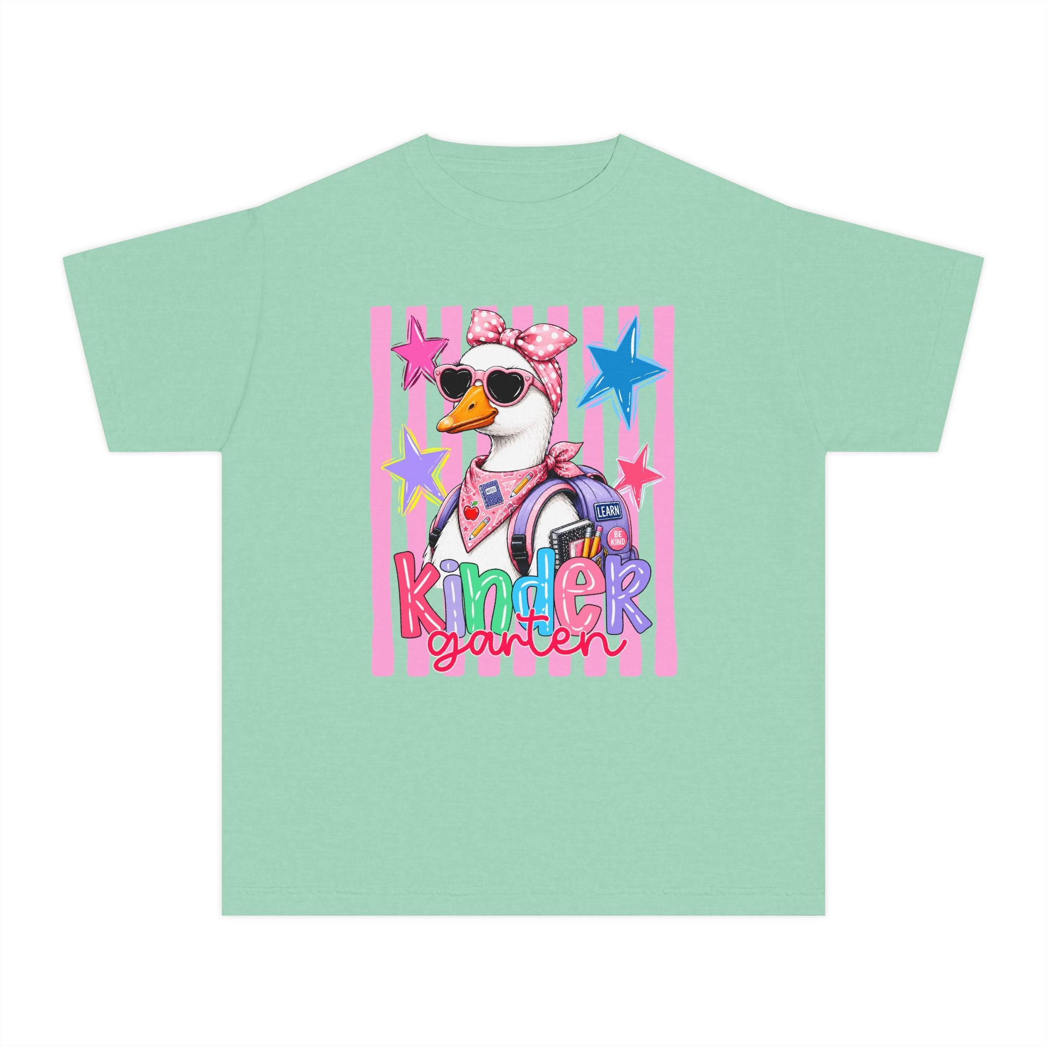 Kinder Girl Duck Youth Tee — Cute Kindergarten Back to School Shirt