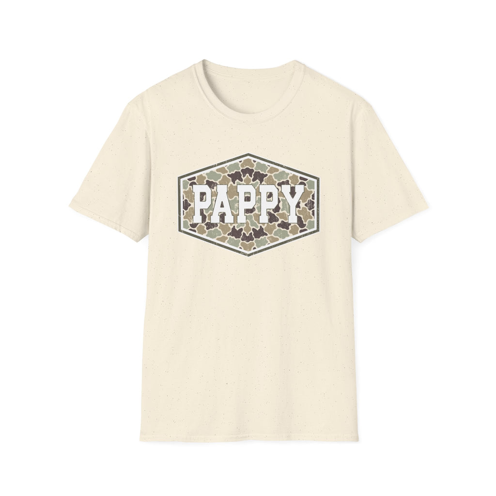 Pappy Camo Badge T-Shirt — Vintage Military-Inspired 'PAPPY' Tee for Dads & Grandfathers
