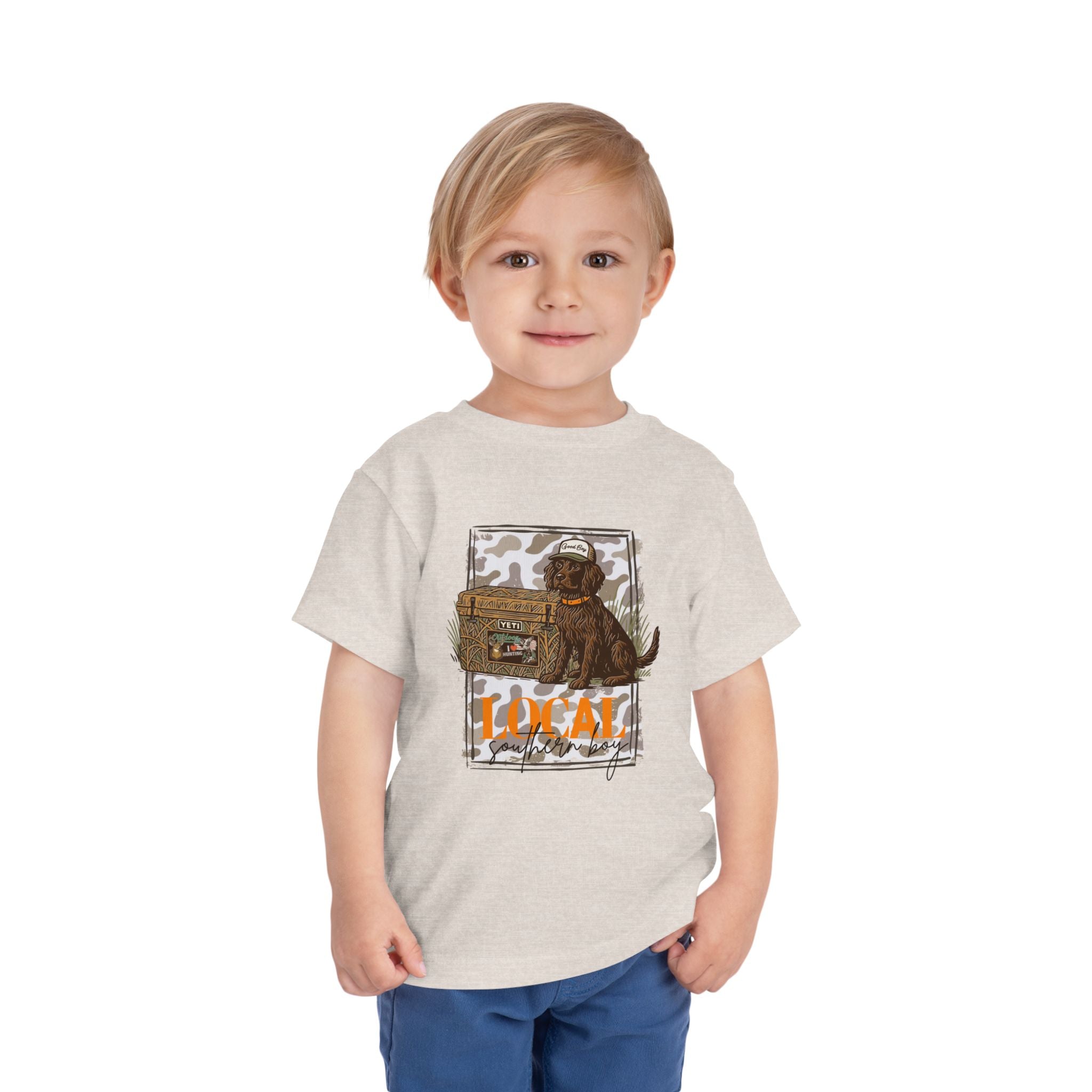 Toddler Tee — Camo Pup 'Local' Hunting Dog Graphic