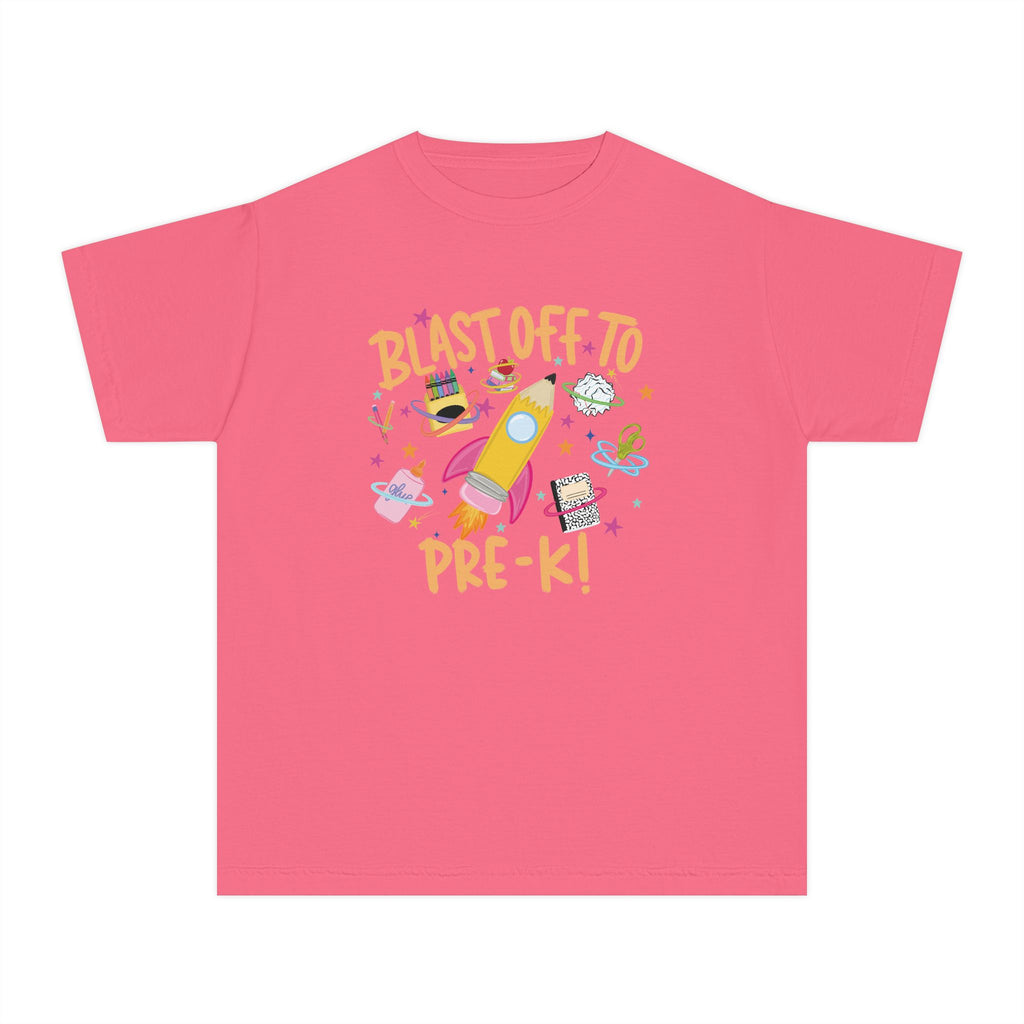 Blast Off to Pre-K! Youth Tee - Cute Rocket Back-to-School Shirt