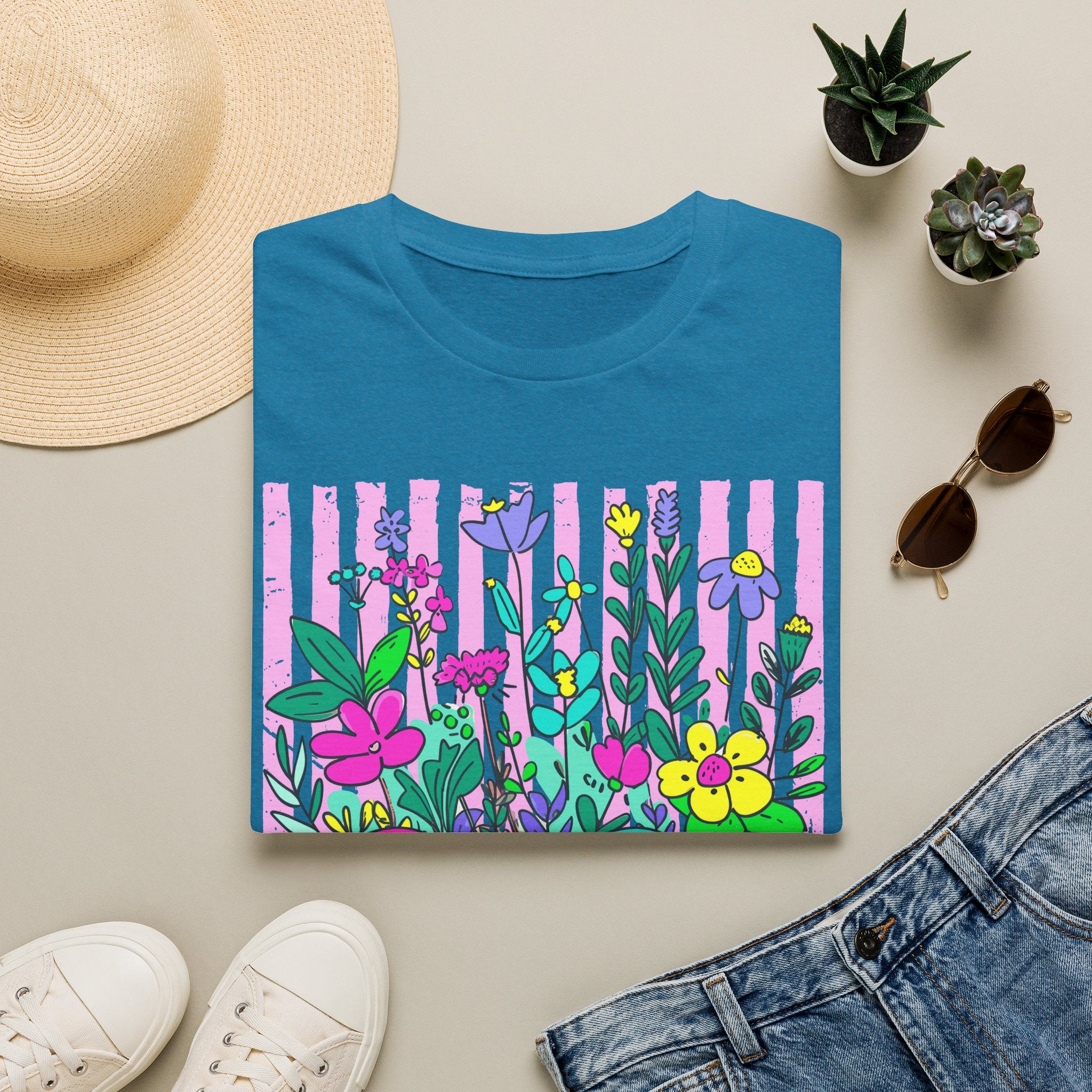 Gigi Floral T-Shirt — Colorful Garden Monogram Tee