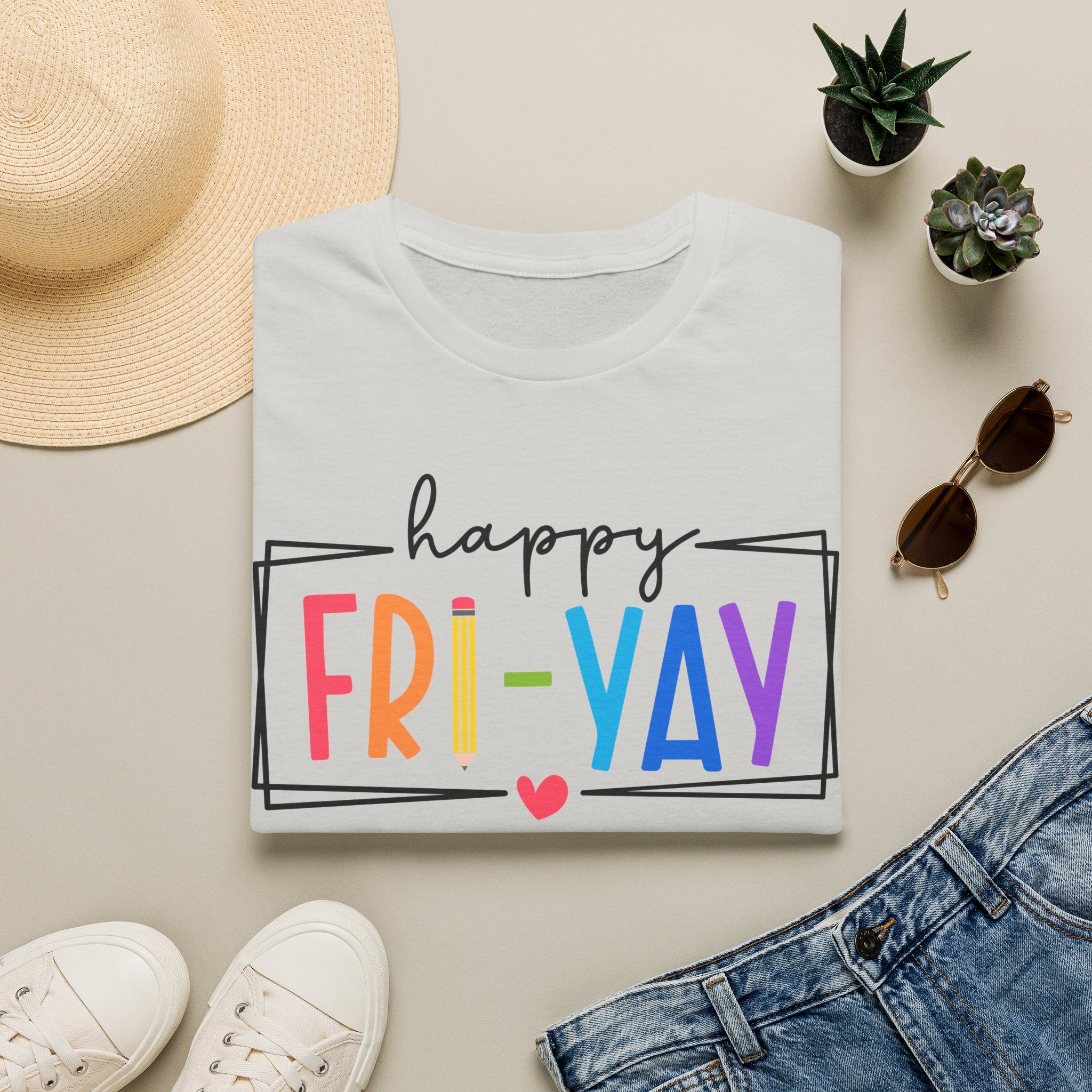 Happy Fri-Yay T-Shirt — Colorful Weekend Celebration Tee