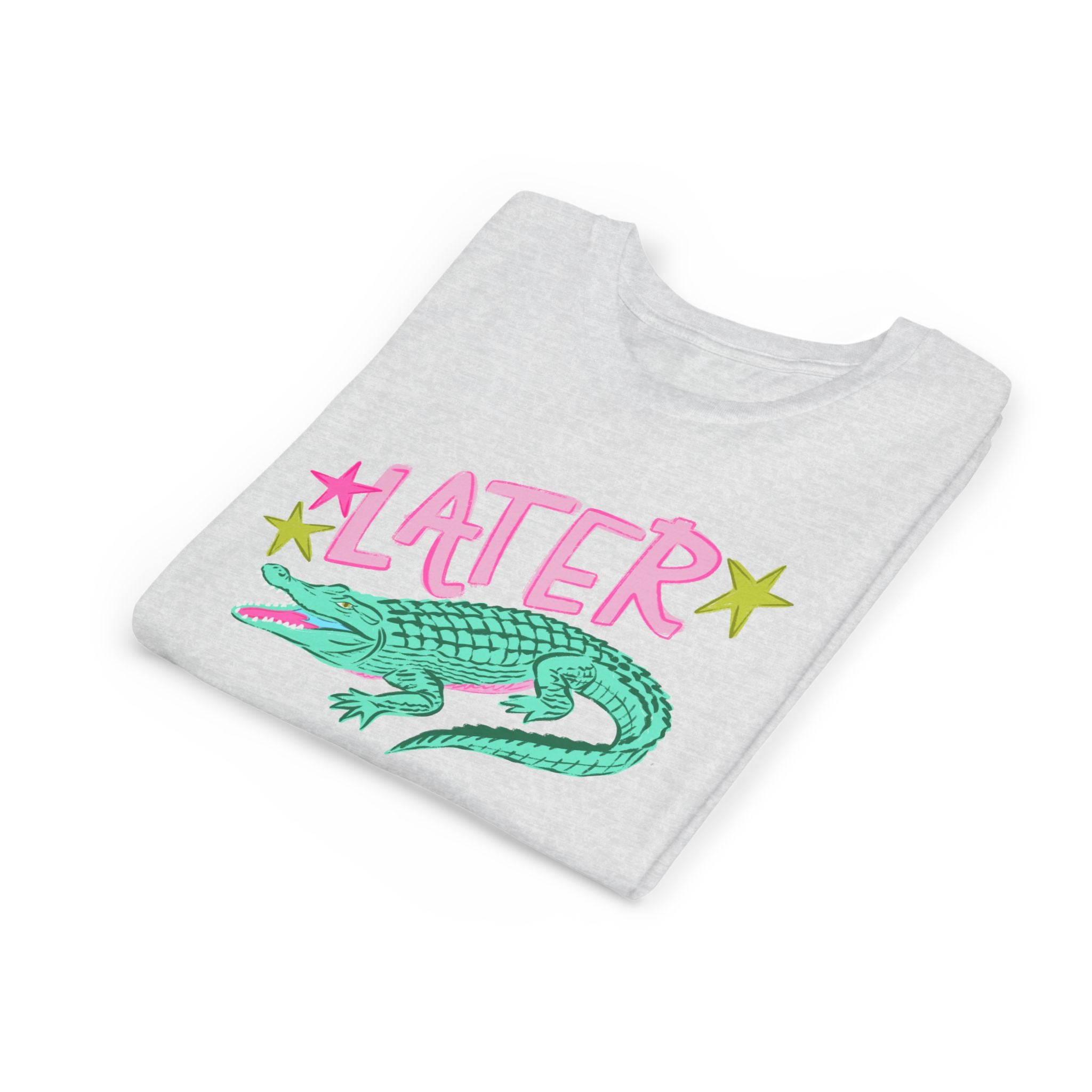 Youth Tee — "Later/After While" Retro Crocodile Graphic