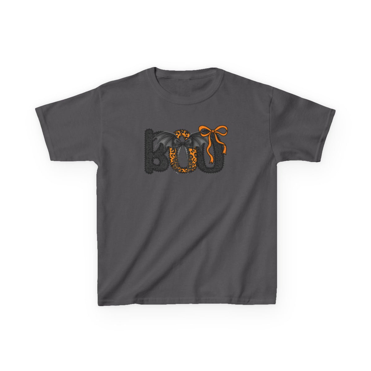 Kids Halloween "BOO" Tee — Playful Pumpkin & Leopard Print Costume Shirt