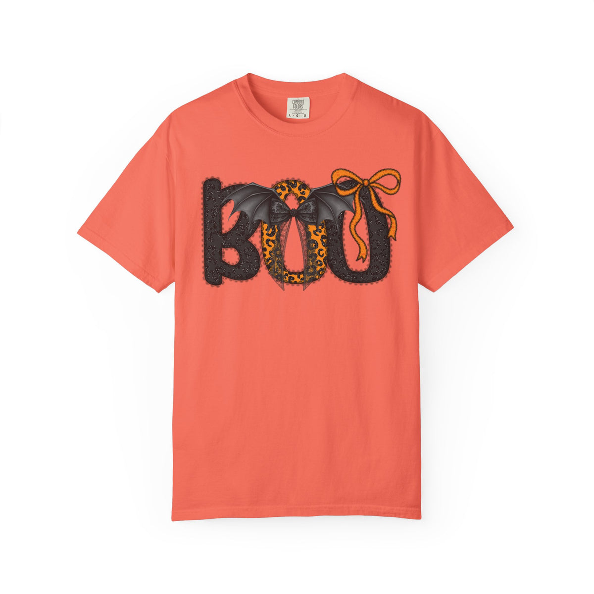 BOO Halloween T-Shirt — Cute Bat & Bow Graphic Tee for Trick-or-Treat
