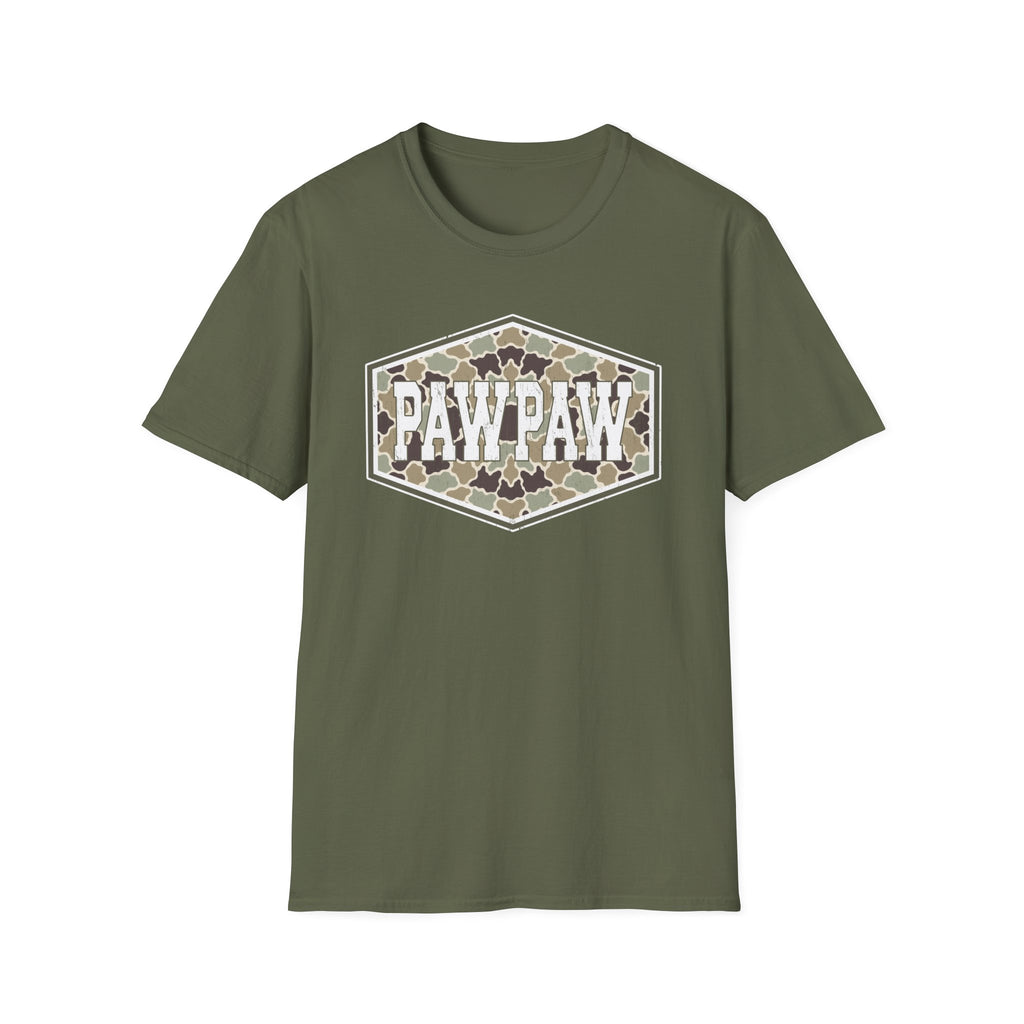 Pawpaw Camo T-Shirt – Vintage Hex Badge Tee for Grandpa