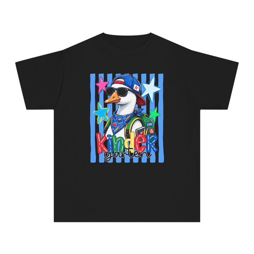 Kindergarten Boy Duck Youth Tee — Back-to-School Cute Penguin Graphic Shirt