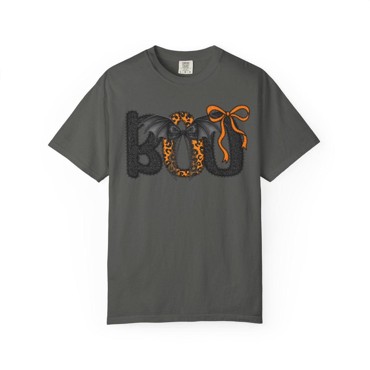 BOO Halloween T-Shirt — Cute Bat & Bow Graphic Tee for Trick-or-Treat