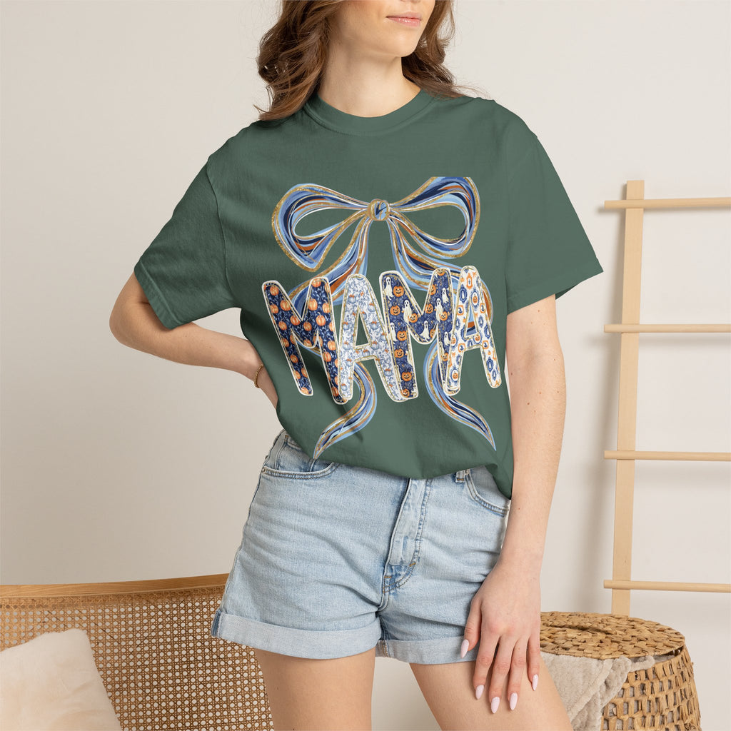 Fall Pumpkin Mama Bow - Comfort Color