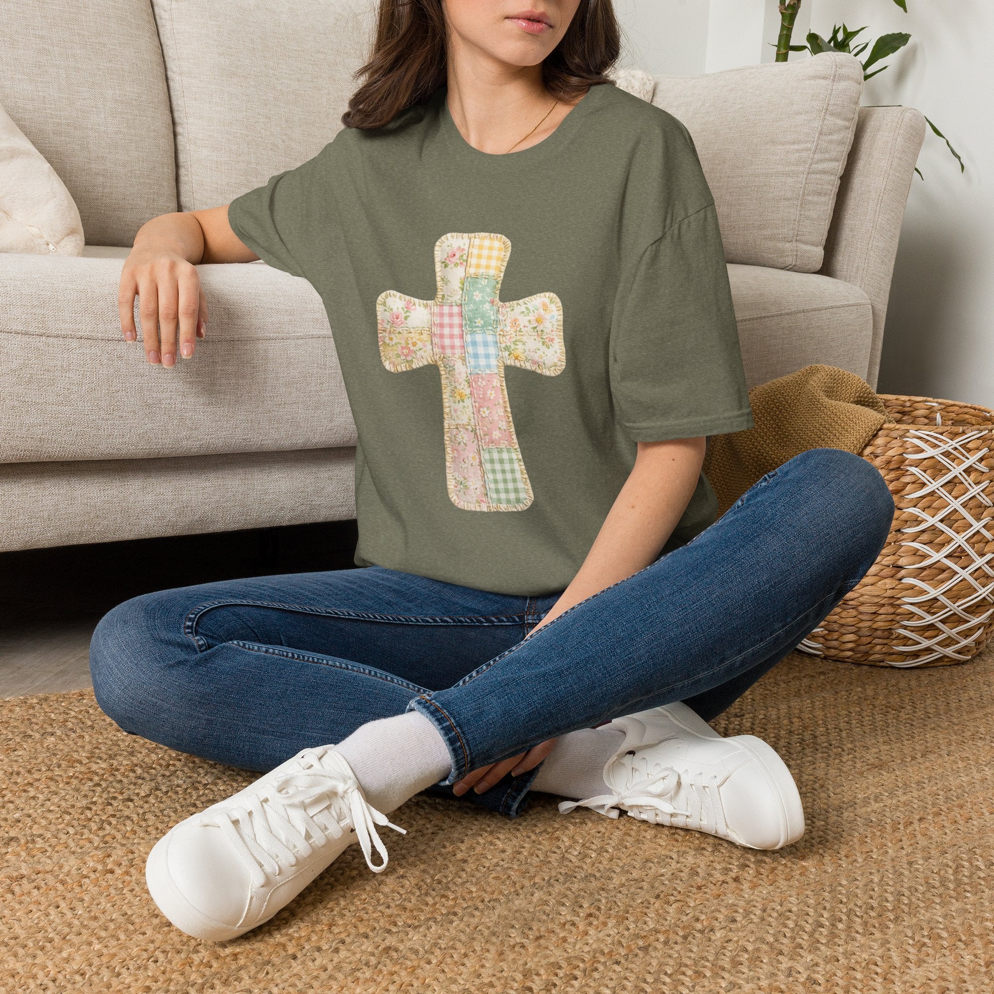 Patchwork Cross - Gildan Soft Style
