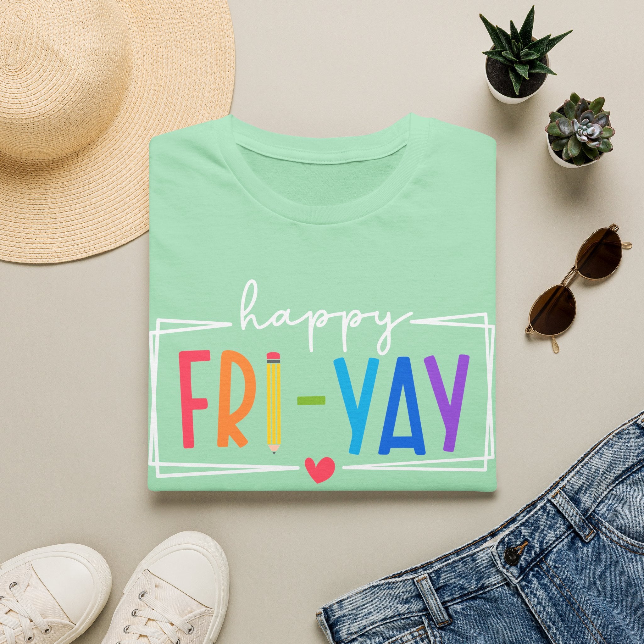 Happy Fri-Yay T-Shirt — Colorful Weekend Celebration Tee