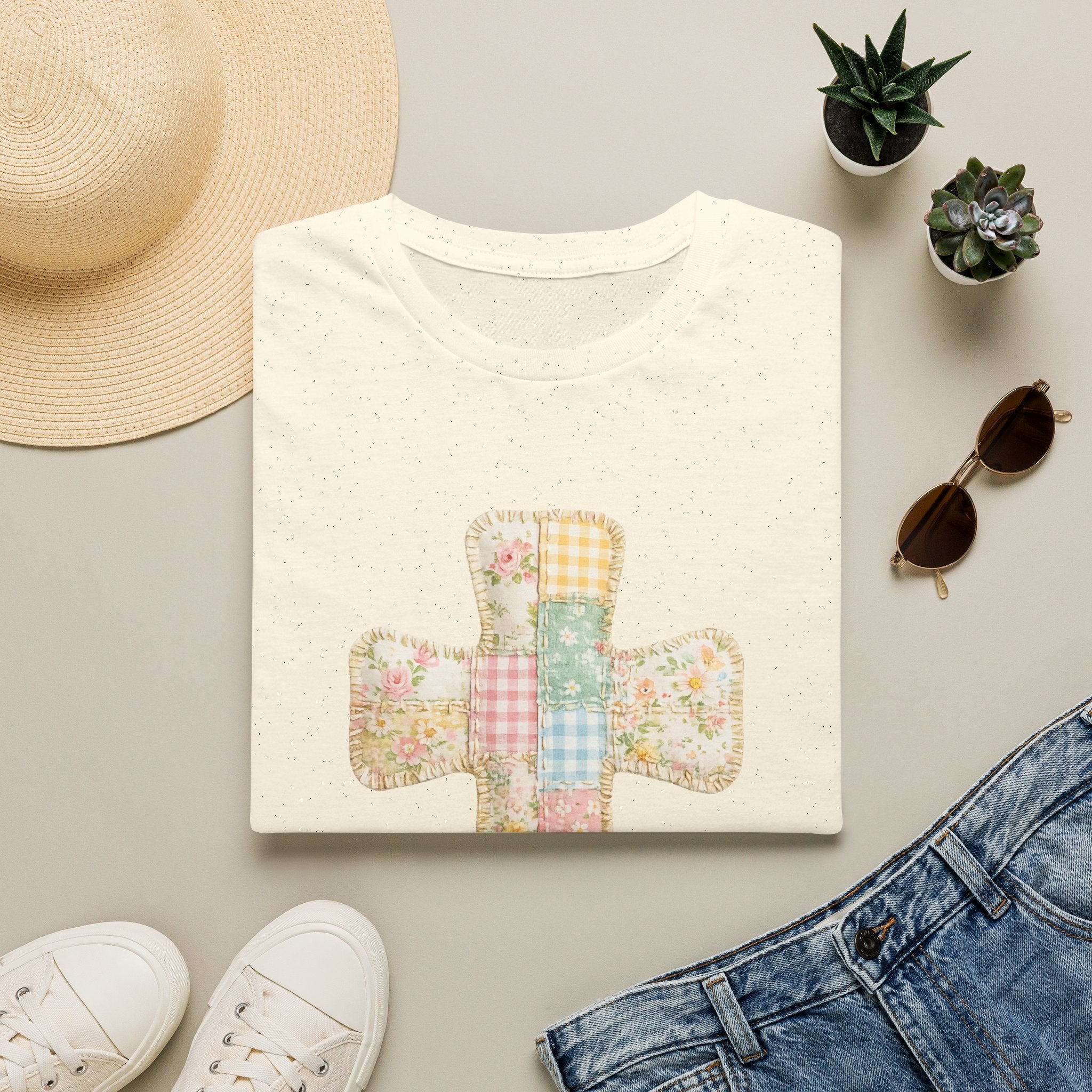 Patchwork Cross - Gildan Soft Style
