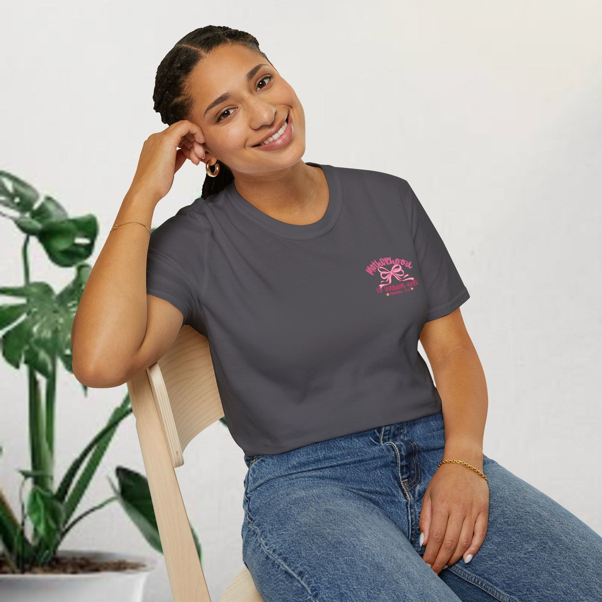 Motherhood is my Ministry Tee – Pink Ribbon Mom Graphic T-Shirt