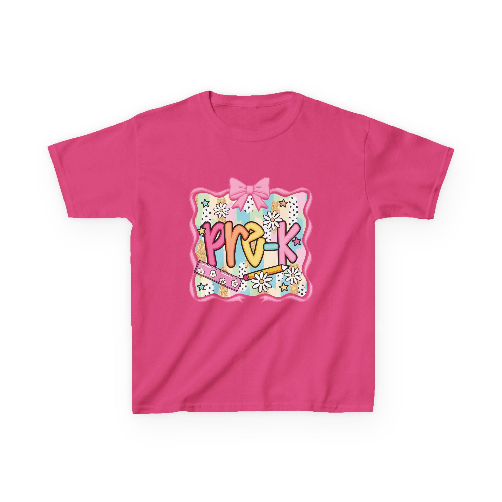 Kids Tee — Colorful 'Pre-K' Floral Design