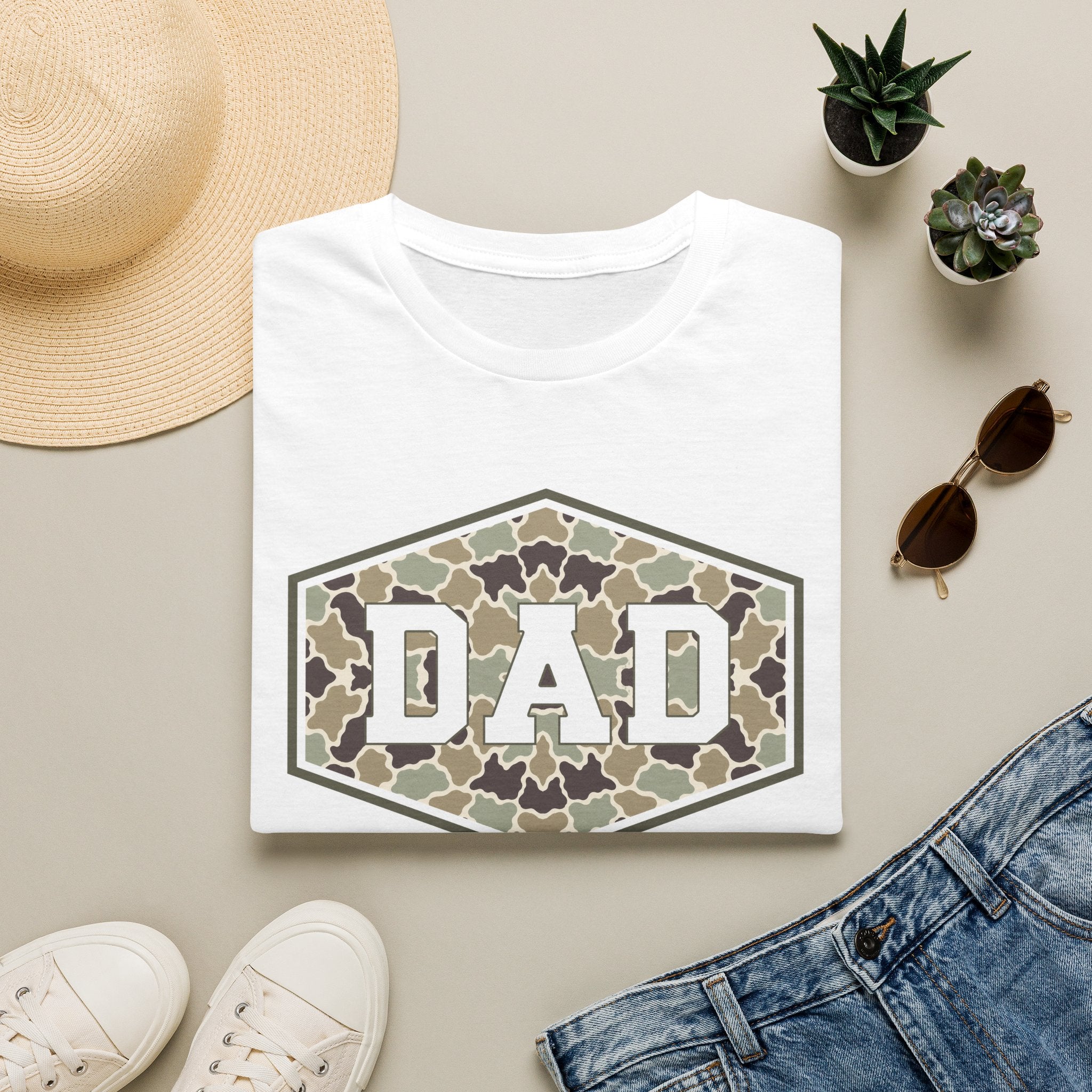 Dad Camo Badge- Gildan Soft Style