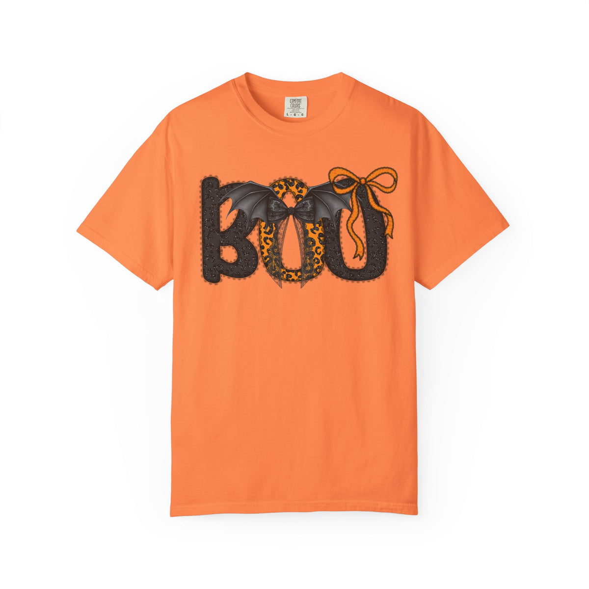 BOO Halloween T-Shirt — Cute Bat & Bow Graphic Tee for Trick-or-Treat
