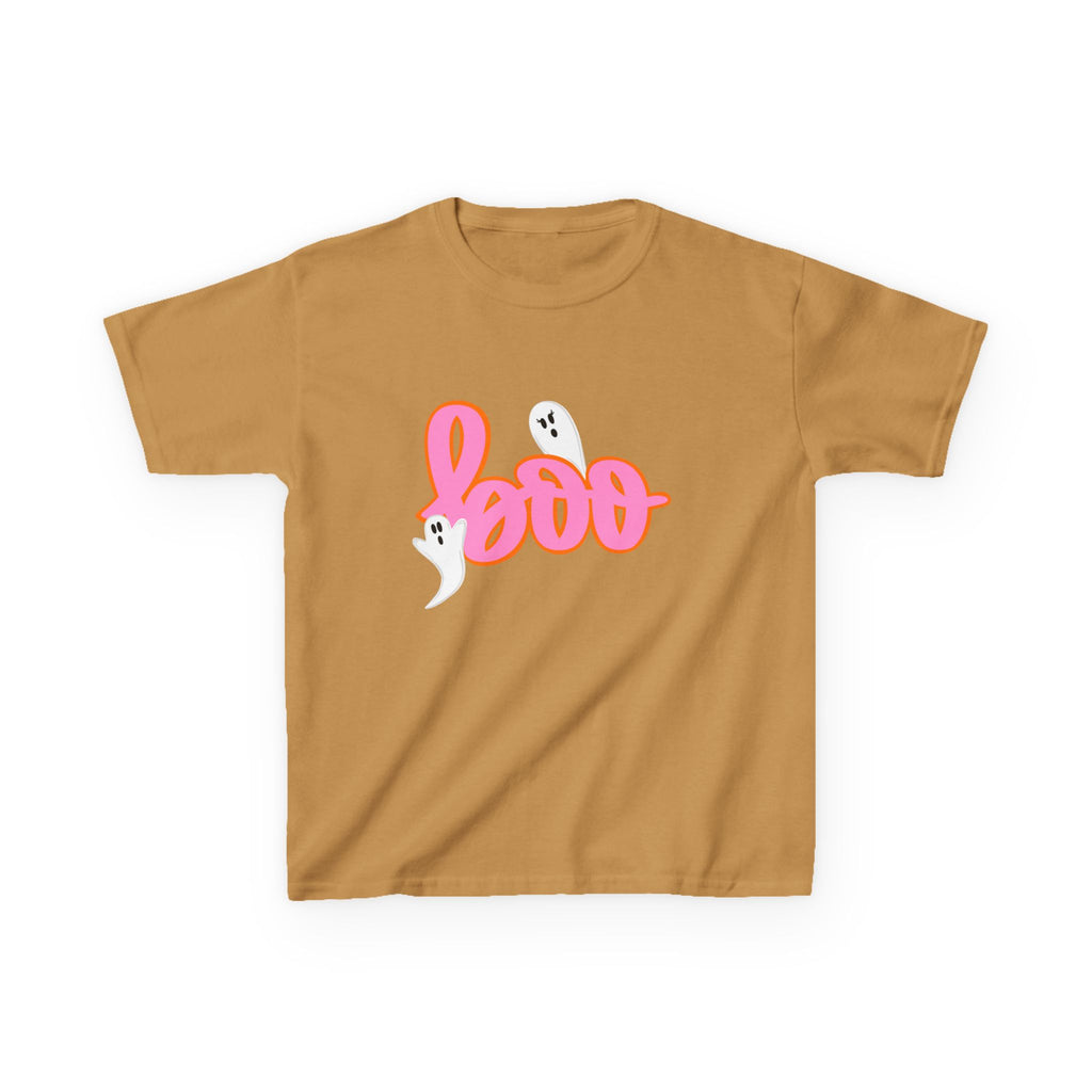 Kids 'Boo' Halloween T‑Shirt — Cute Pink Ghost Tee for Children