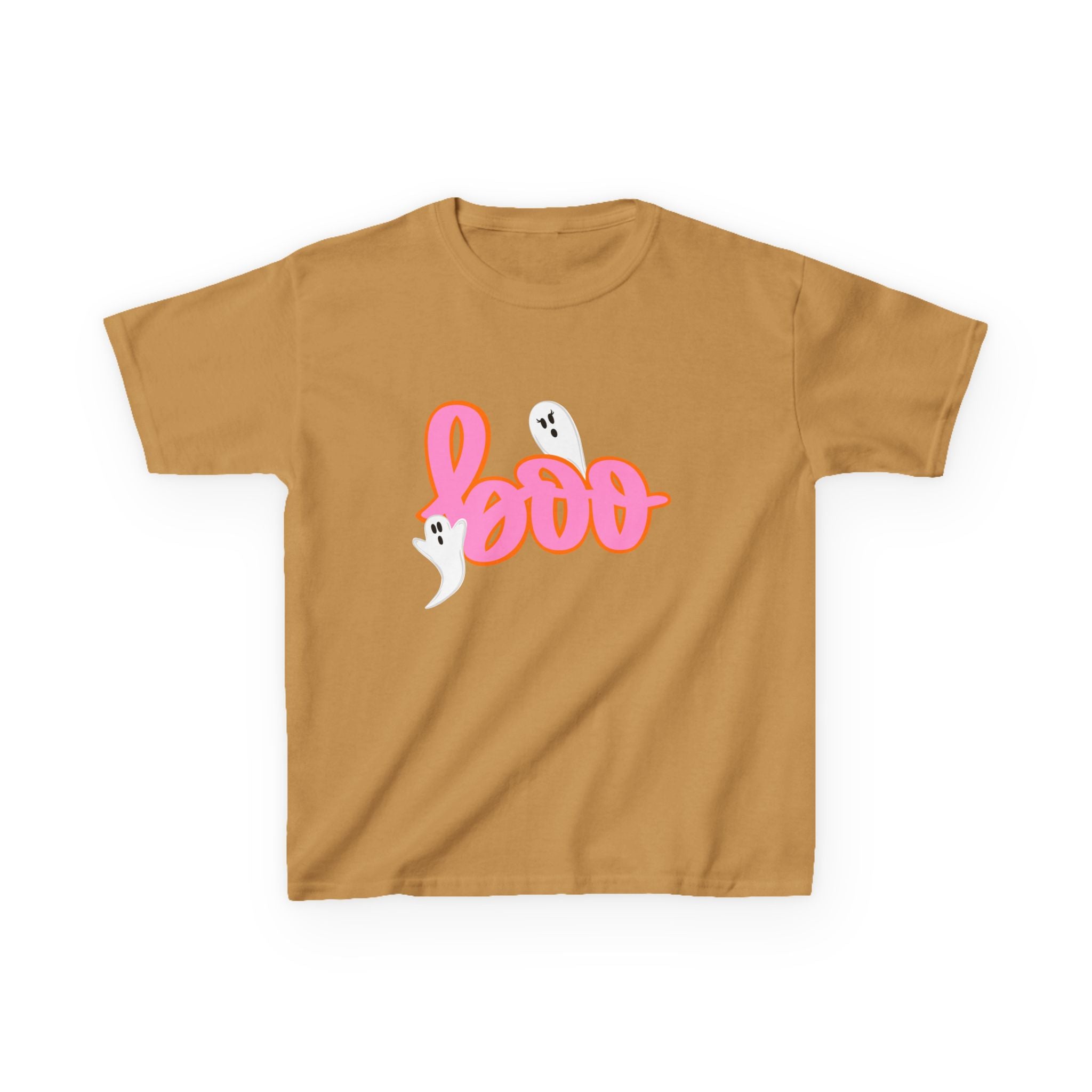 Kids 'Boo' Halloween T‑Shirt — Cute Pink Ghost Tee for Children