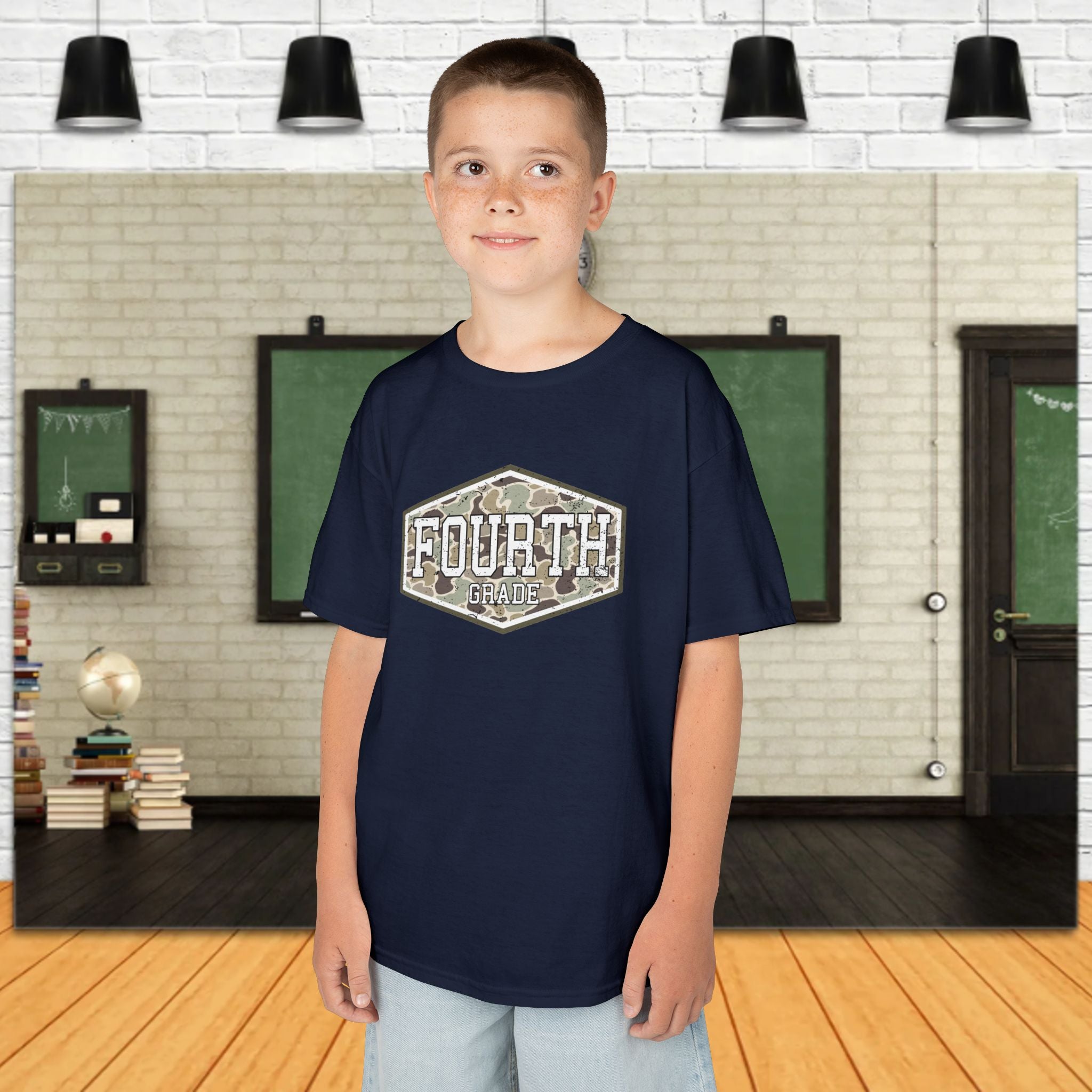 Kids Tee — 'Fourth' Camo Badge Graphic